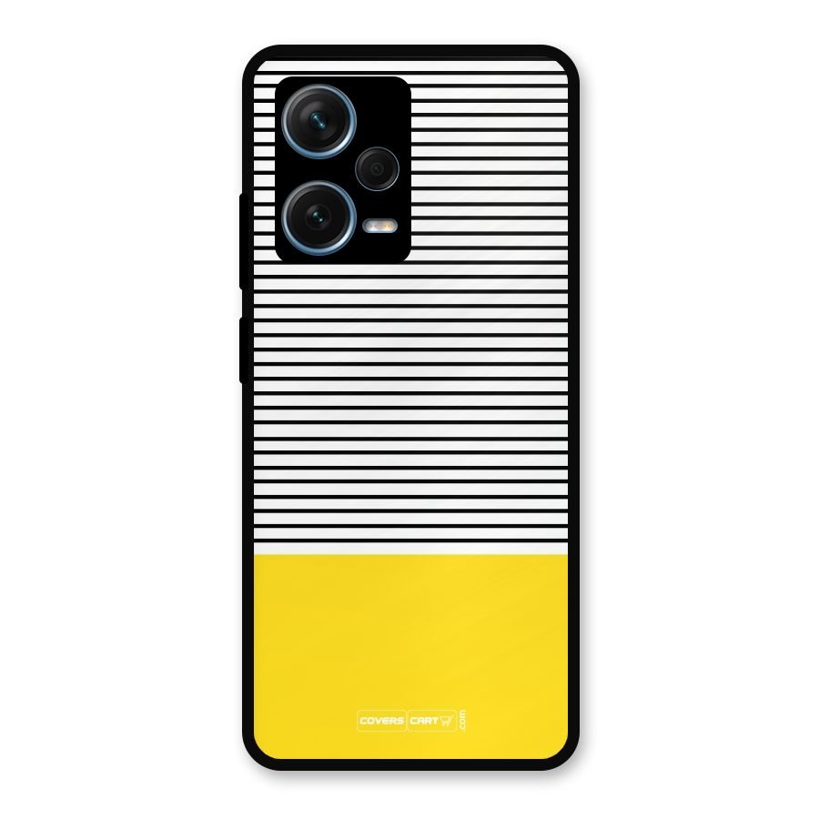 Bright Yellow Stripes Metal Back Case for Redmi Note 12 Pro Plus 5G