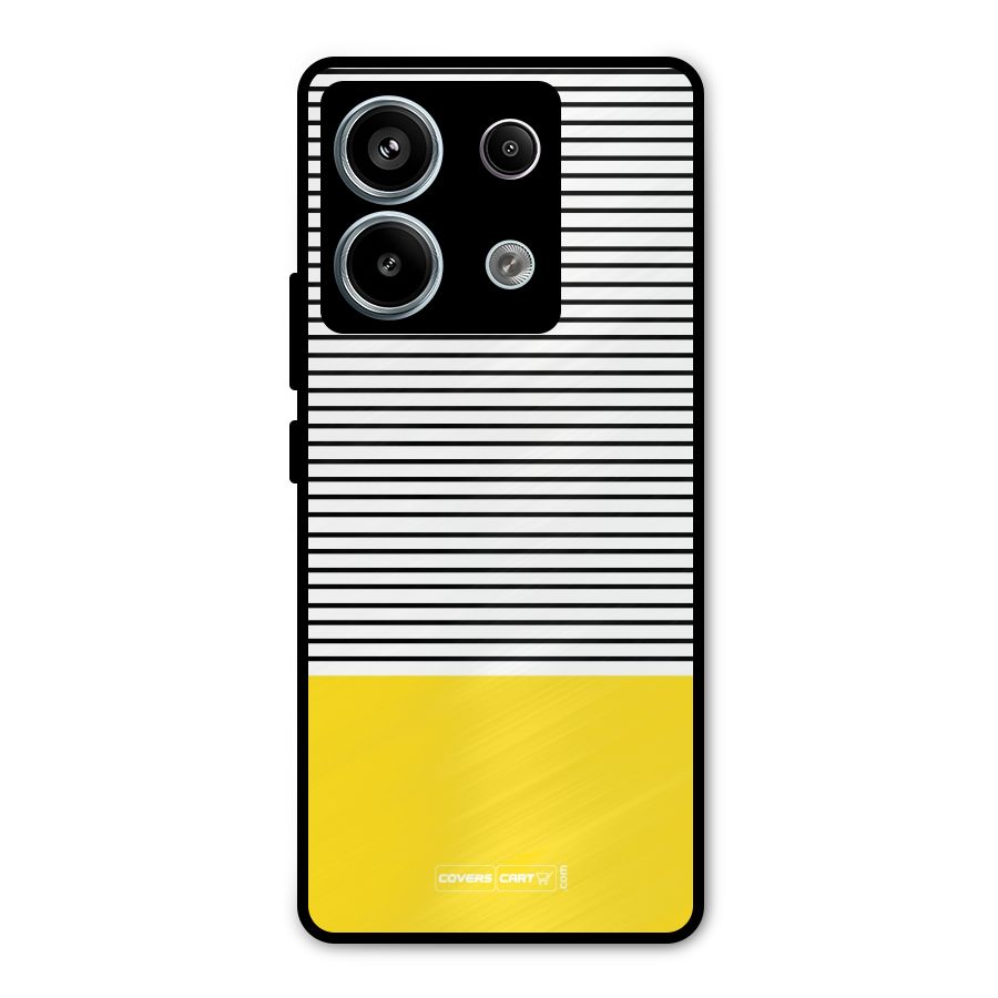 Bright Yellow Stripes Metal Back Case for Redmi Note 13 Pro 5G