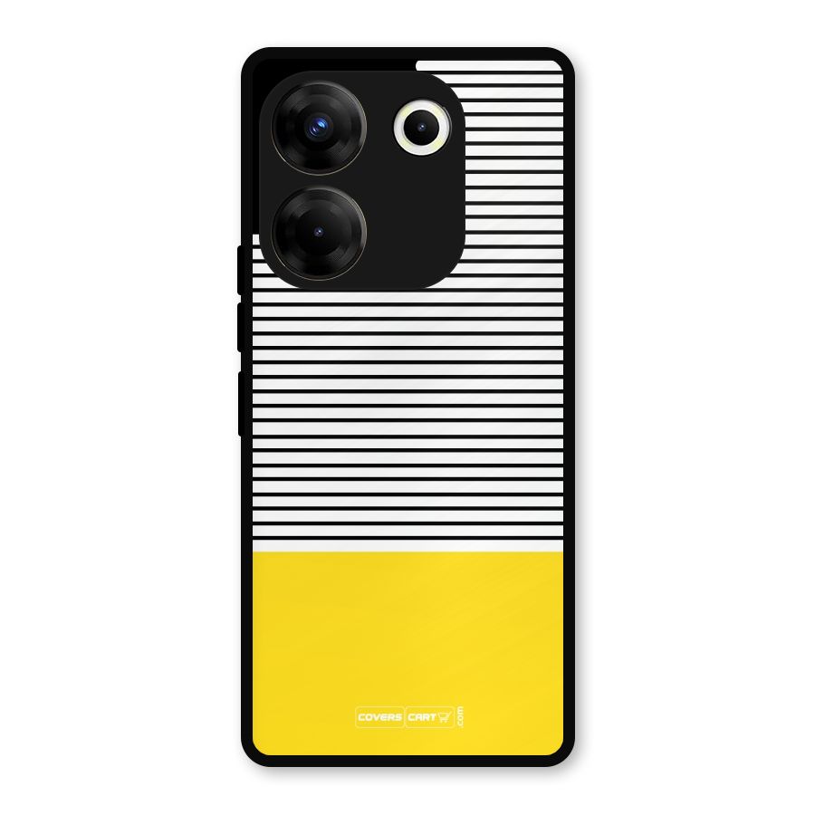 Bright Yellow Stripes Metal Back Case for Tecno Camon 20