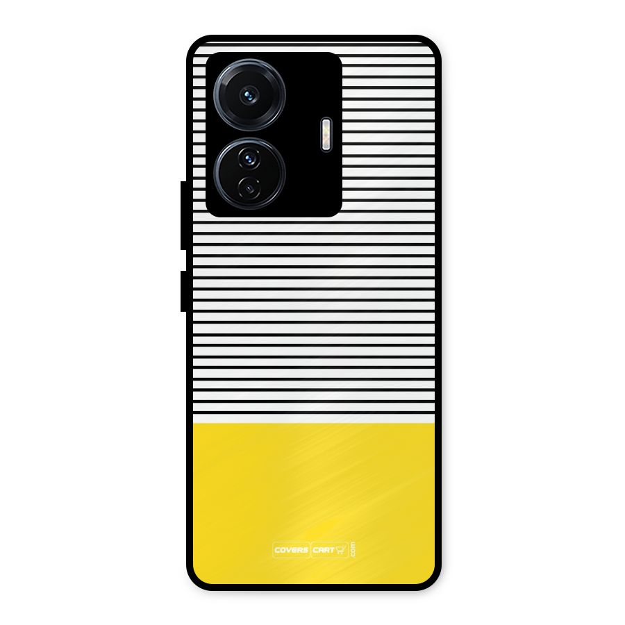 Bright Yellow Stripes Metal Back Case for Vivo T1 Pro