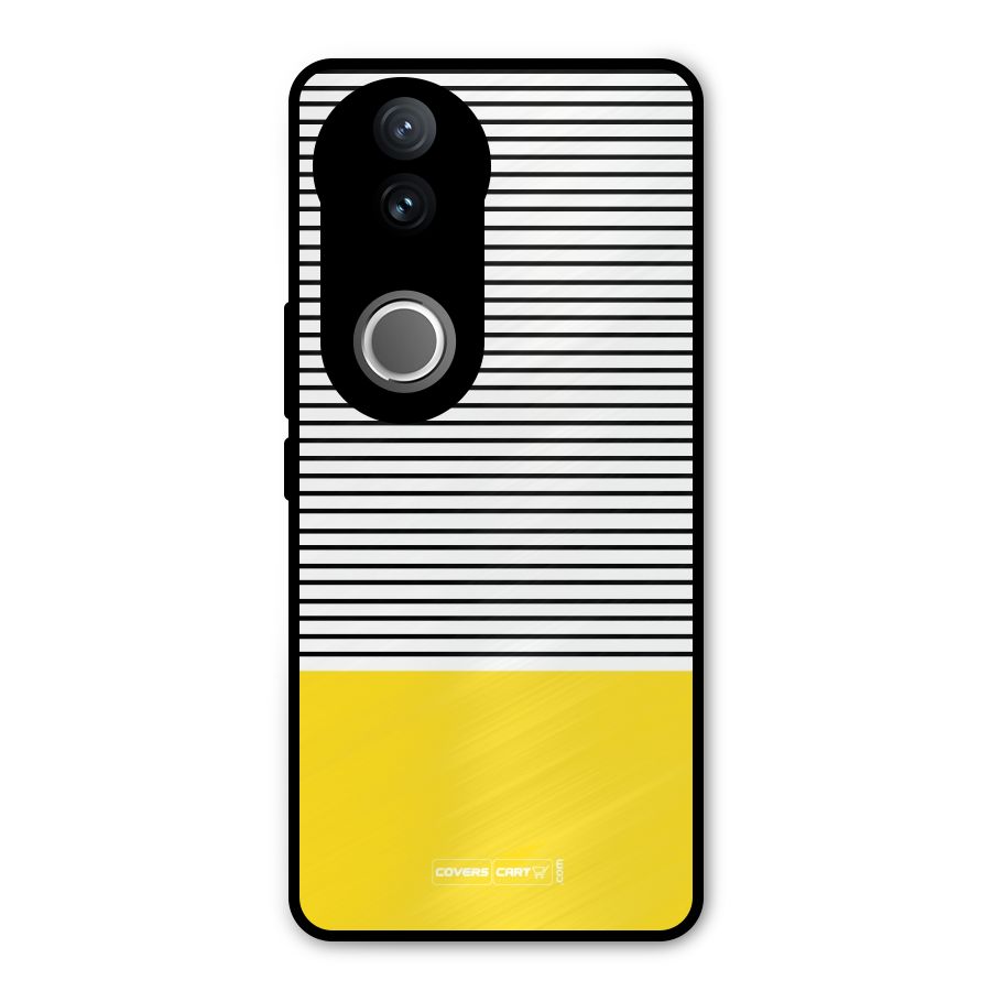 Bright Yellow Stripes Metal Back Case for Vivo V50e