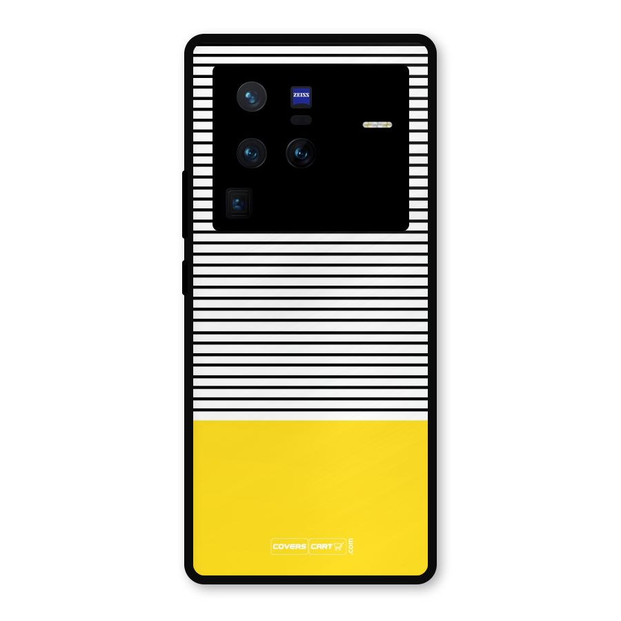 Bright Yellow Stripes Metal Back Case for Vivo X80 Pro