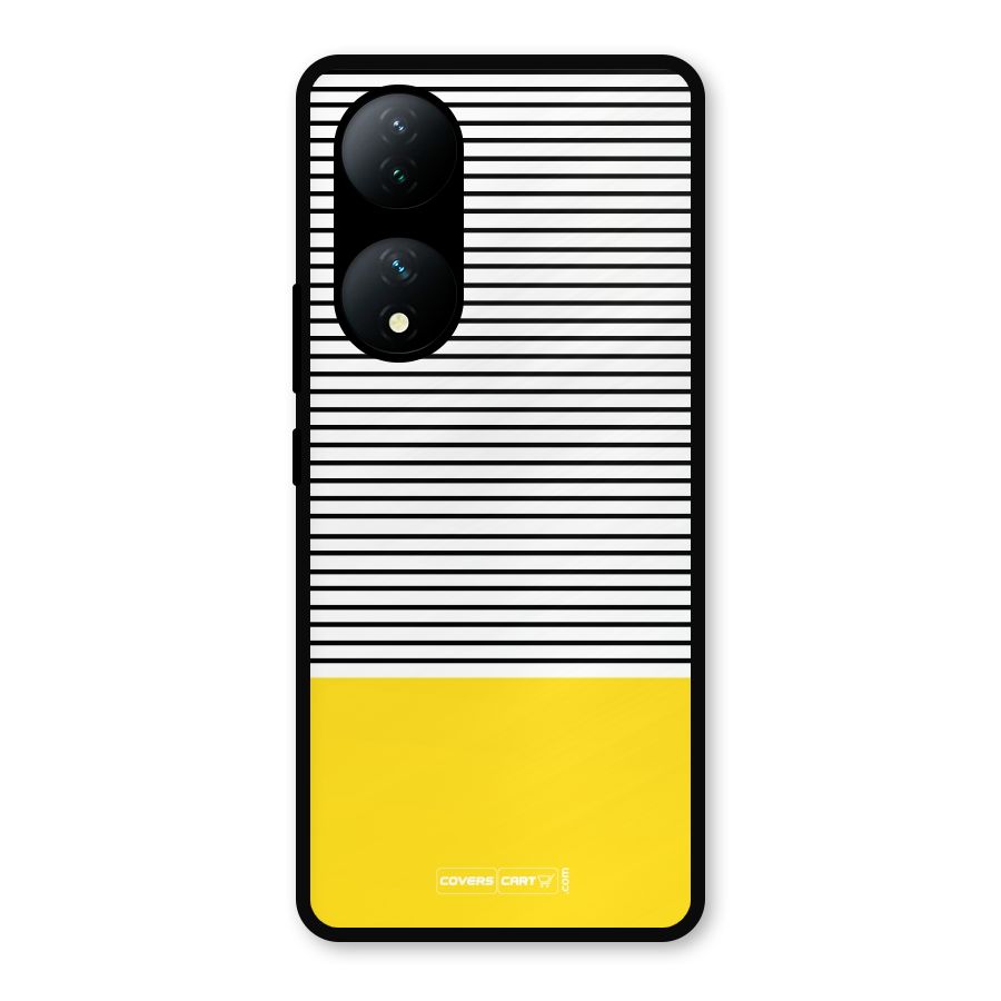 Bright Yellow Stripes Metal Back Case for Vivo Y100a