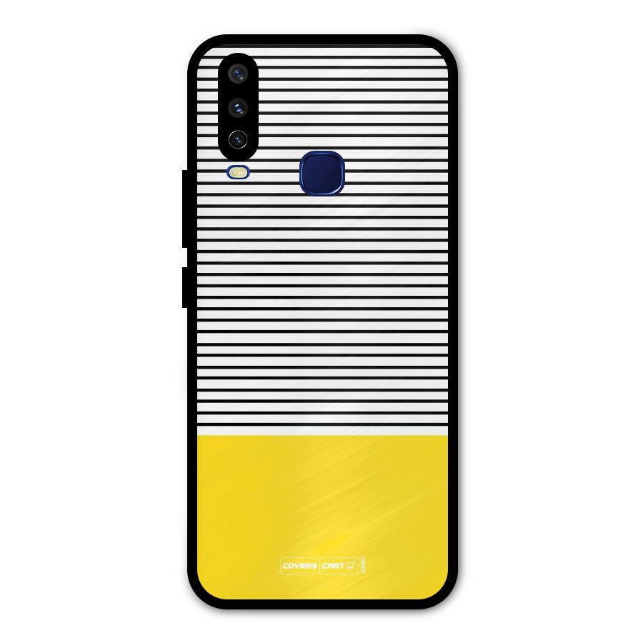Bright Yellow Stripes Metal Back Case for Vivo Y15