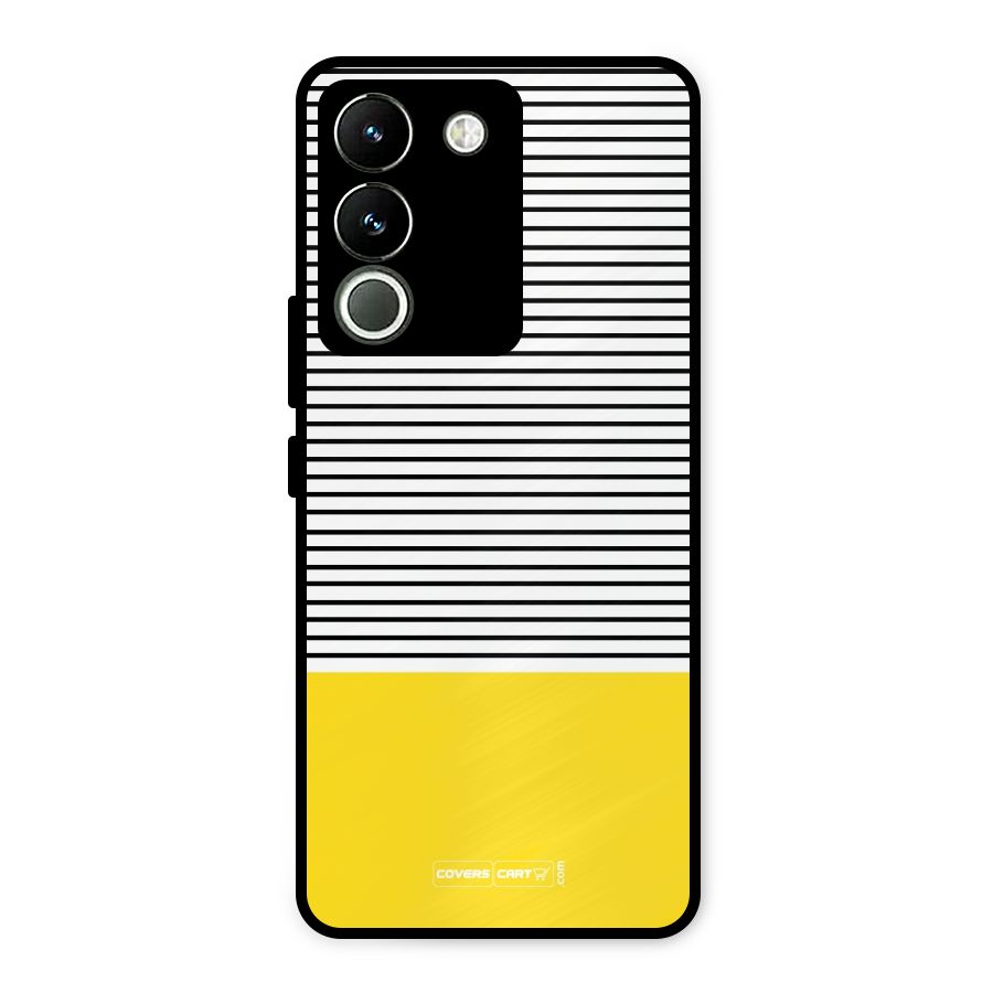 Bright Yellow Stripes Metal Back Case for Vivo Y200