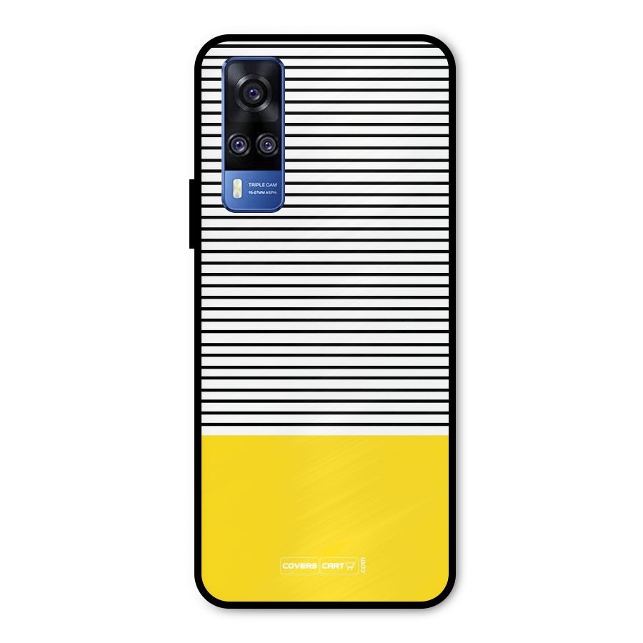 Bright Yellow Stripes Metal Back Case for Vivo Y51A
