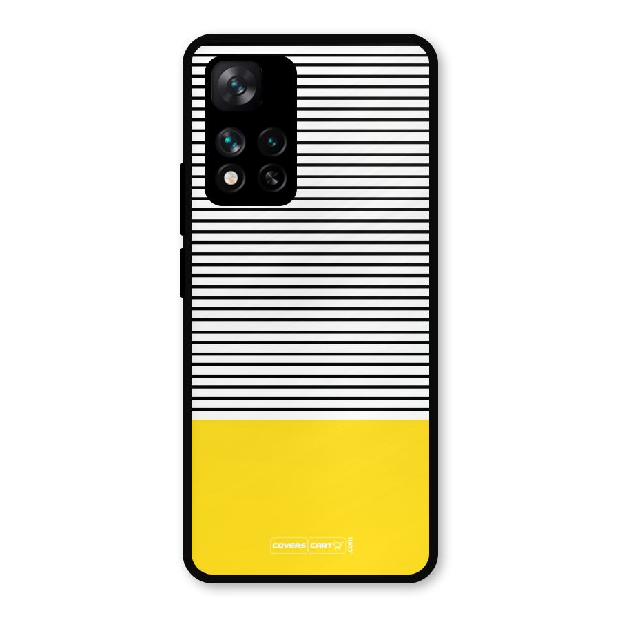 Bright Yellow Stripes Metal Back Case for Xiaomi 11i Hypercharge 5G