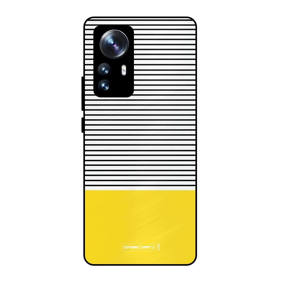 Bright Yellow Stripes Metal Back Case for Xiaomi 12 Pro