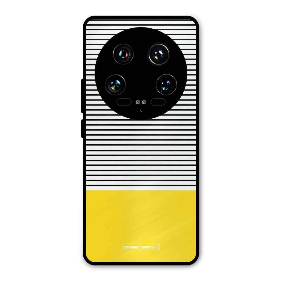 Bright Yellow Stripes Metal Back Case for Xiaomi 14 Ultra