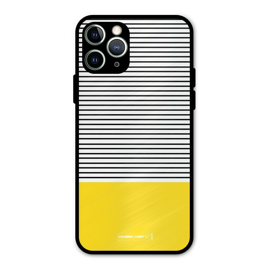 Bright Yellow Stripes Metal Back Case for iPhone 11 Pro Max