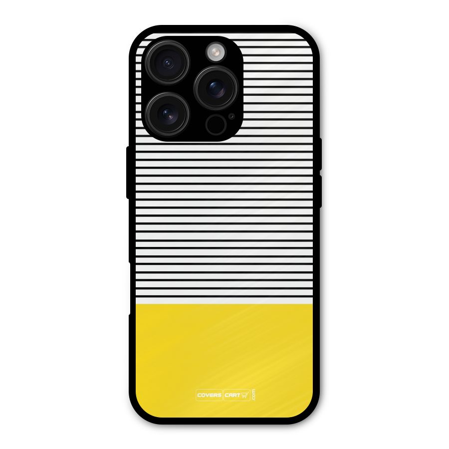 Bright Yellow Stripes Metal Back Case for iPhone 16 Pro