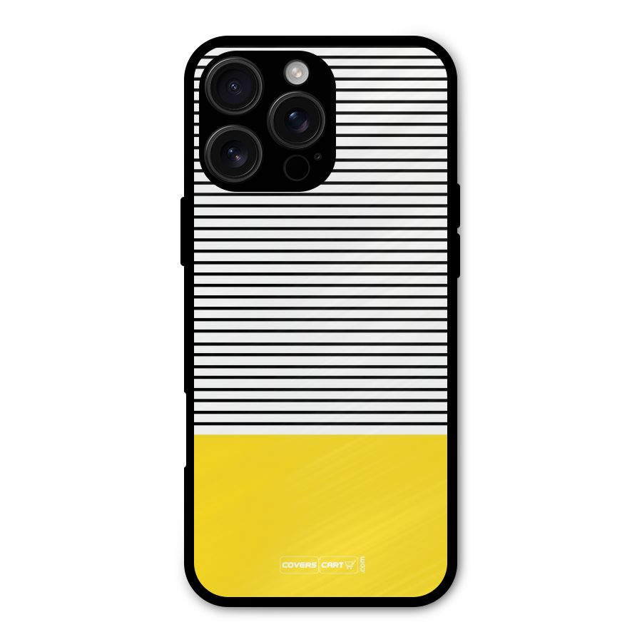 Bright Yellow Stripes Metal Back Case for iPhone 16 Pro Max