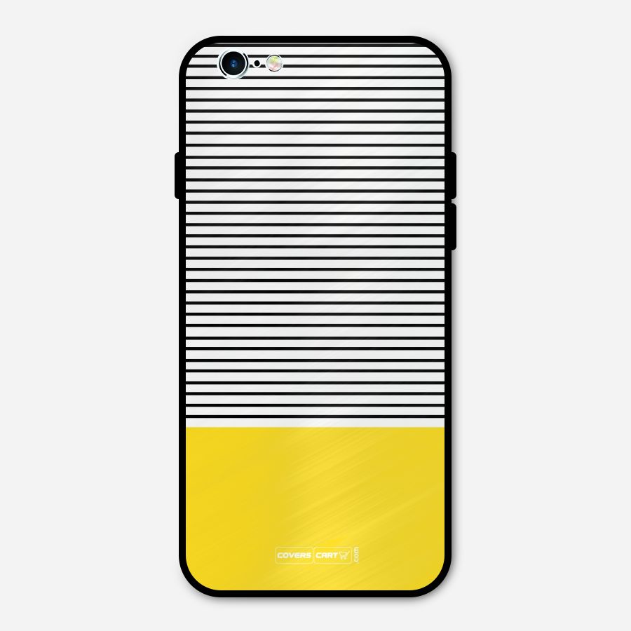 Bright Yellow Stripes Metal Back Case for iPhone 6 6s