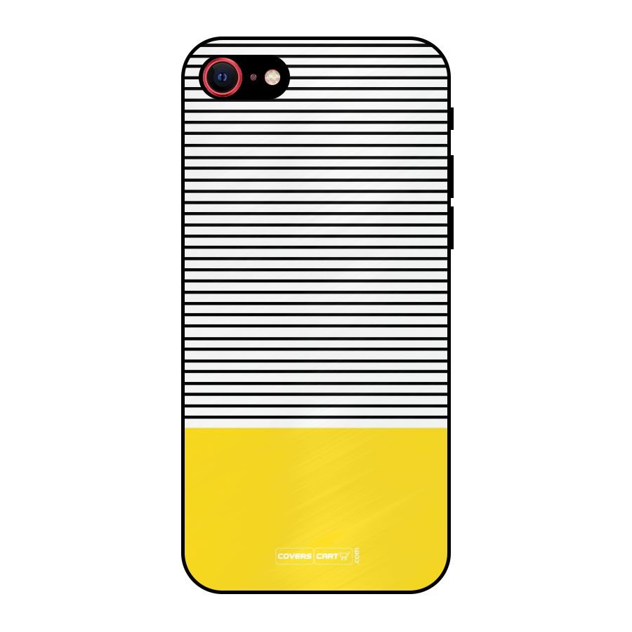 Bright Yellow Stripes Metal Back Case for iPhone 8