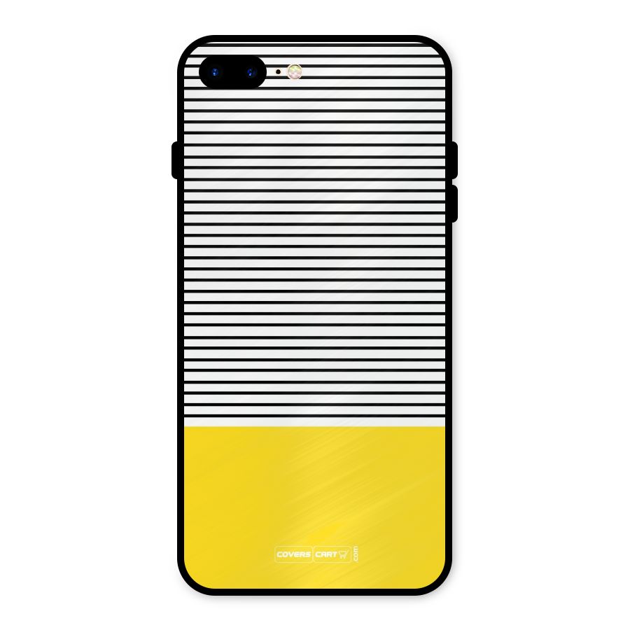 Bright Yellow Stripes Metal Back Case for iPhone 8 Plus