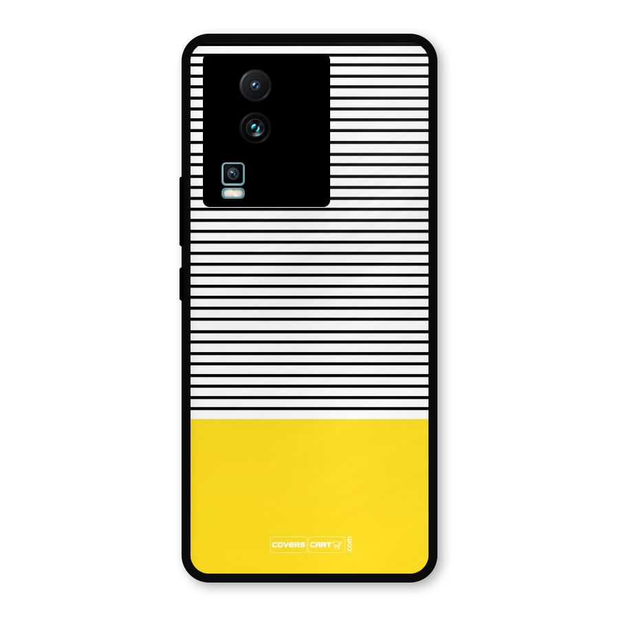 Bright Yellow Stripes Metal Back Case for iQOO Neo 7