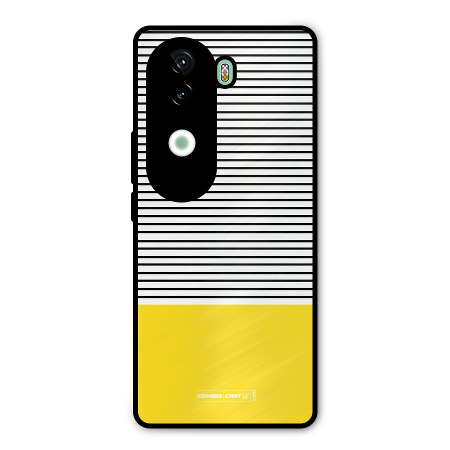 Bright Yellow Stripes Metal Back Case for iQOO Z9s