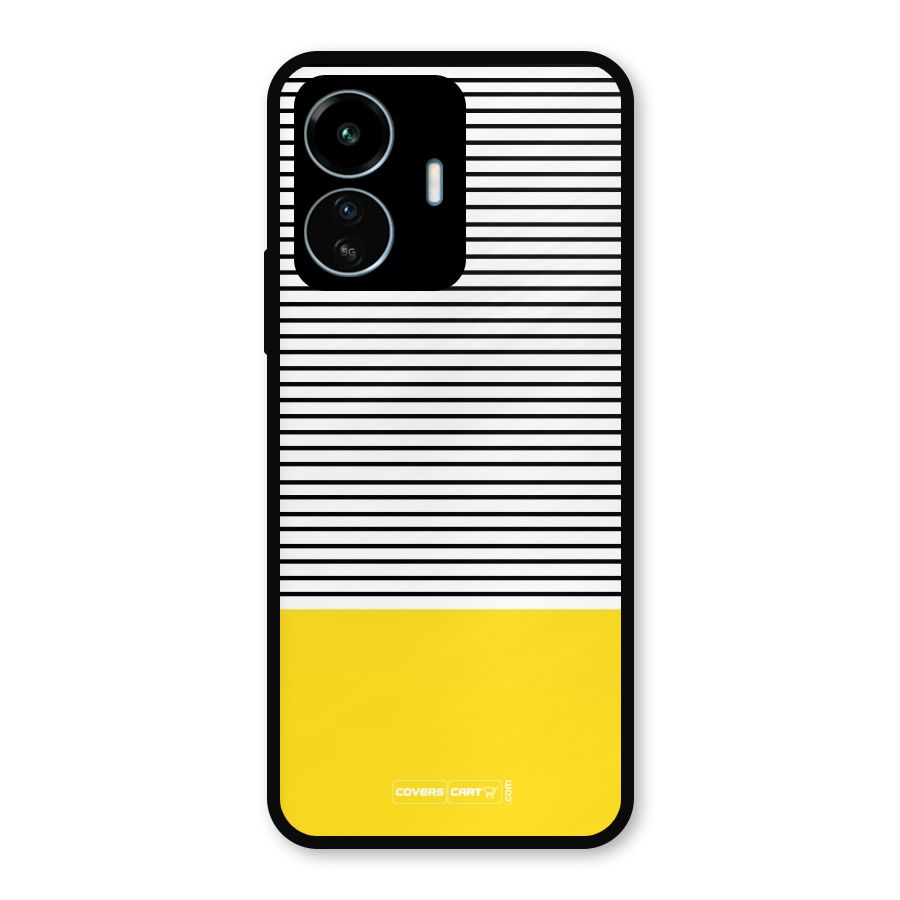 Bright Yellow Stripes Metal Back Case for vivo iQOO Z6 Lite 5G