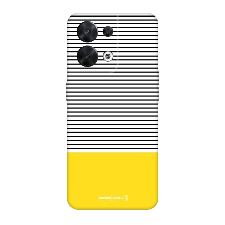 Bright Yellow Stripes Original Polycarbonate Back Case for Oppo Reno8 5G