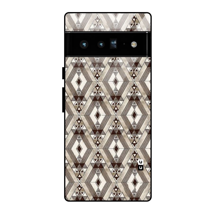 Brown Abstract Design Glass Back Case for Google Pixel 6 Pro