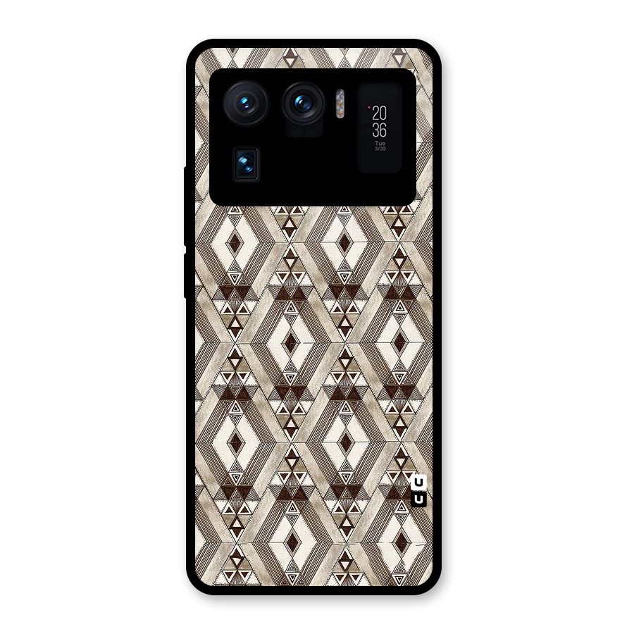 Brown Abstract Design Glass Back Case for Mi 11 Ultra
