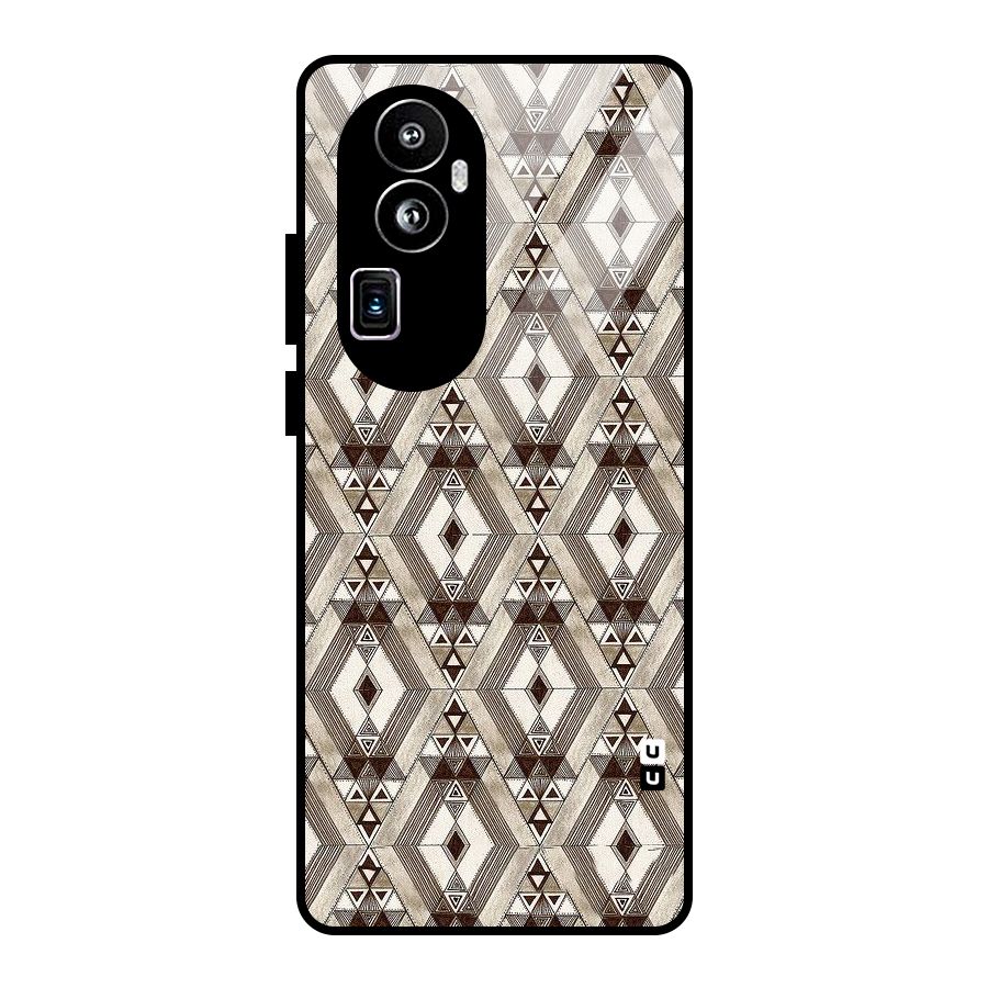 Brown Abstract Design Glass Back Case for Oppo Reno10 Pro Plus