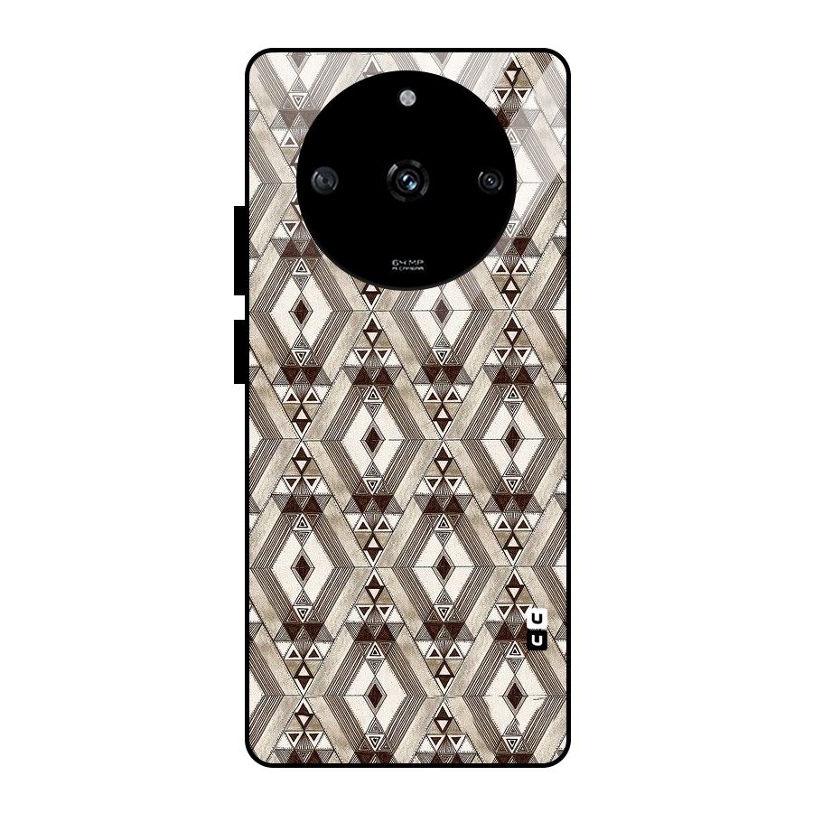 Brown Abstract Design Glass Back Case for Realme Narzo 60 5G