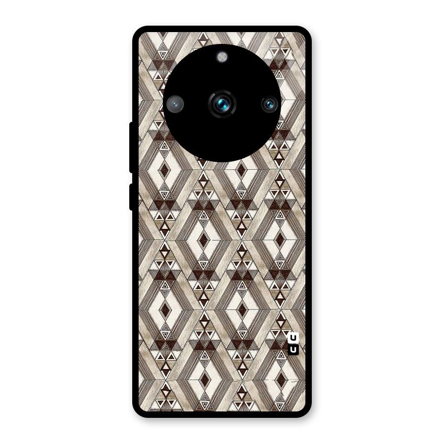 Brown Abstract Design Glass Back Case for Realme Narzo 60 Pro