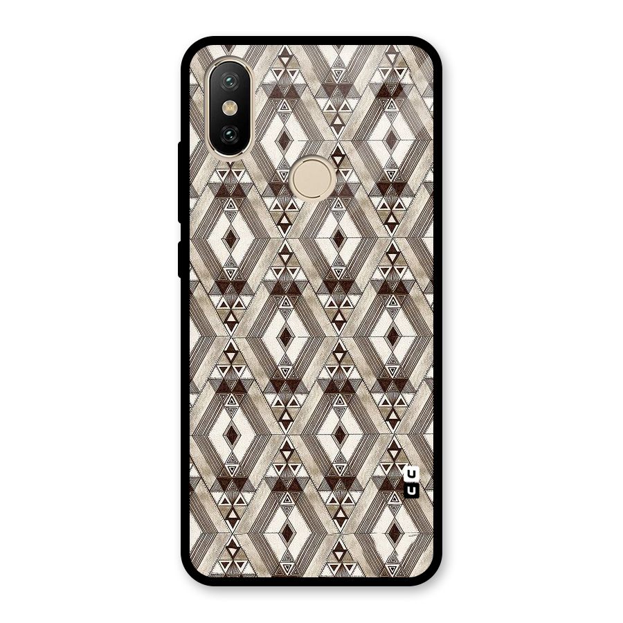 Brown Abstract Design Glass Back Case for Redmi A2