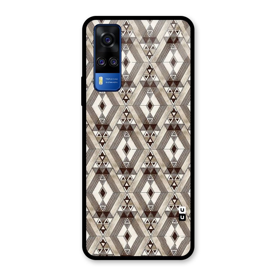 Brown Abstract Design Glass Back Case for Vivo Y31