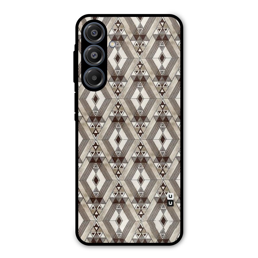 Brown Abstract Design Metal Back Case for Galaxy A16 5G