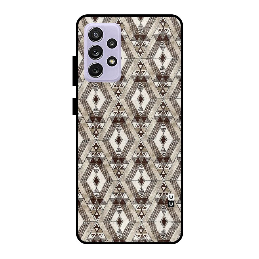 Brown Abstract Design Metal Back Case for Galaxy A72