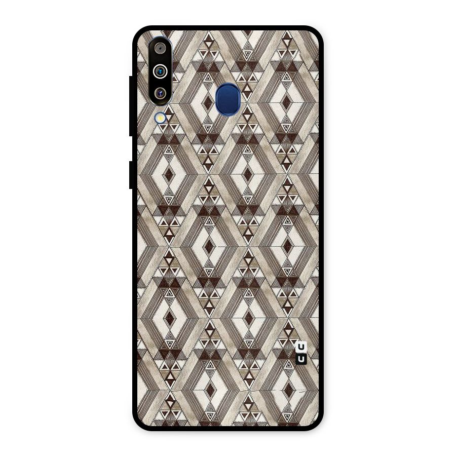 Brown Abstract Design Metal Back Case for Galaxy M30