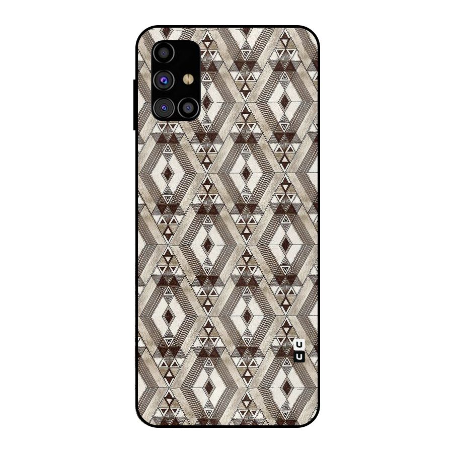 Brown Abstract Design Metal Back Case for Galaxy M31s