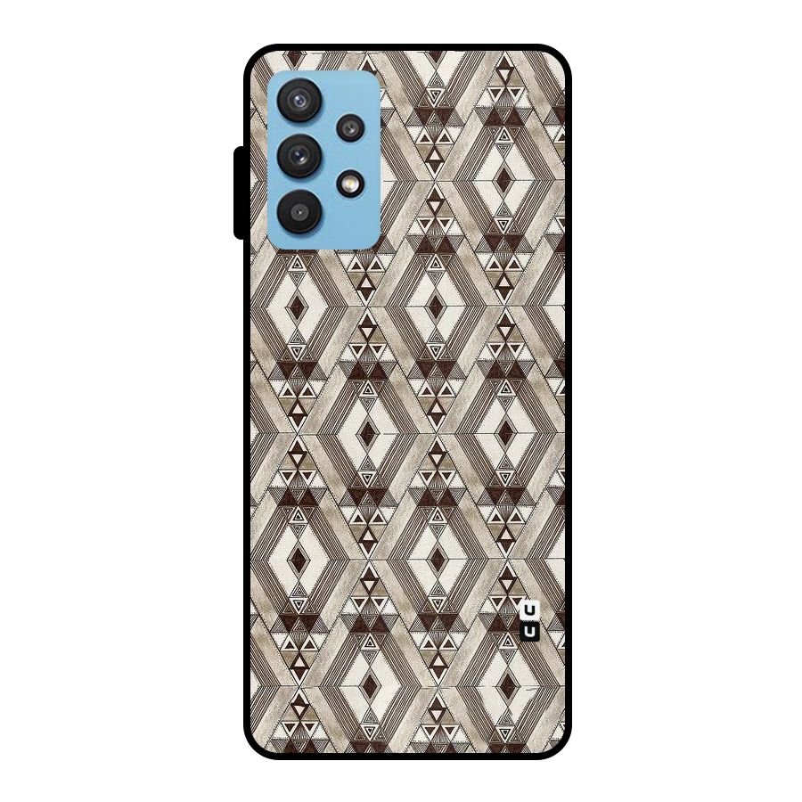 Brown Abstract Design Metal Back Case for Galaxy M32 5G