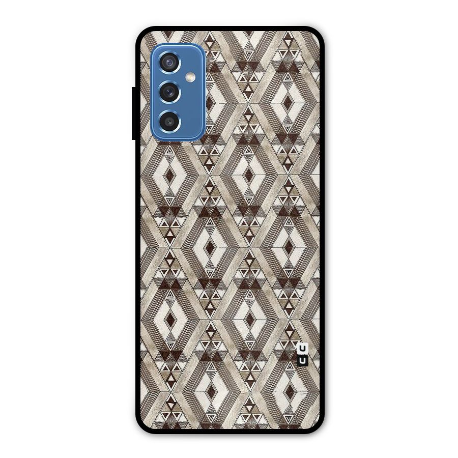 Brown Abstract Design Metal Back Case for Galaxy M52 5G