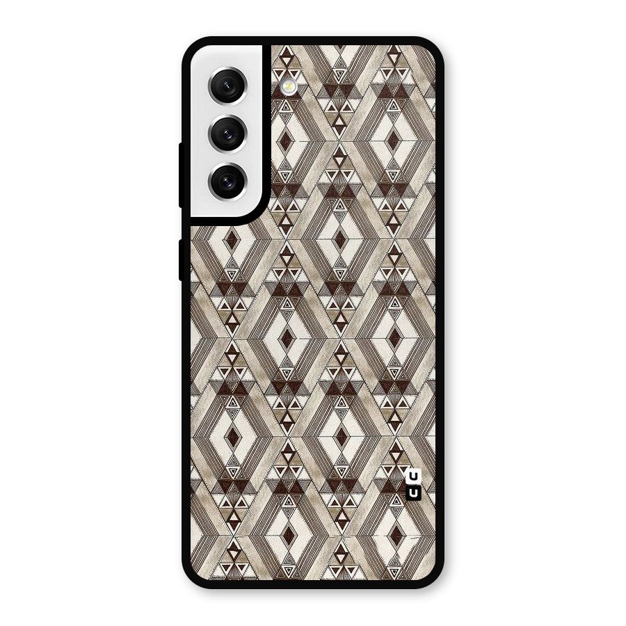 Brown Abstract Design Metal Back Case for Galaxy S21 FE 5G