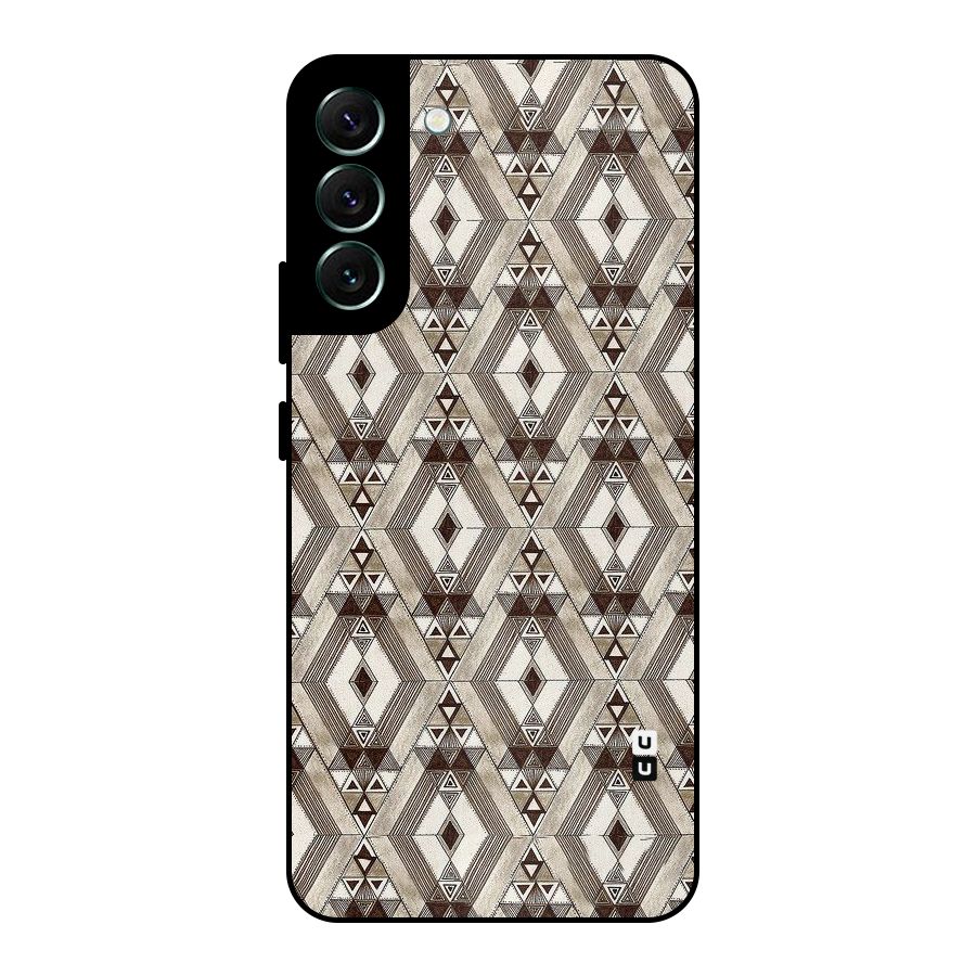 Brown Abstract Design Metal Back Case for Galaxy S22 Plus 5G