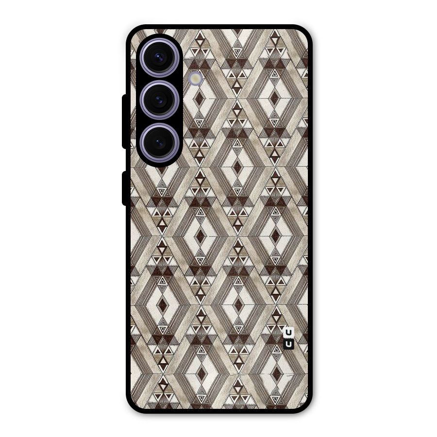 Brown Abstract Design Metal Back Case for Galaxy S24