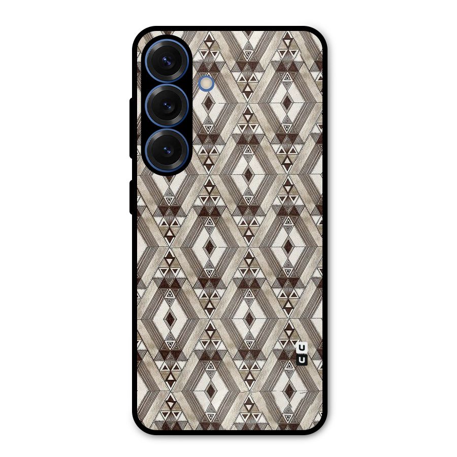 Brown Abstract Design Metal Back Case for Galaxy S25