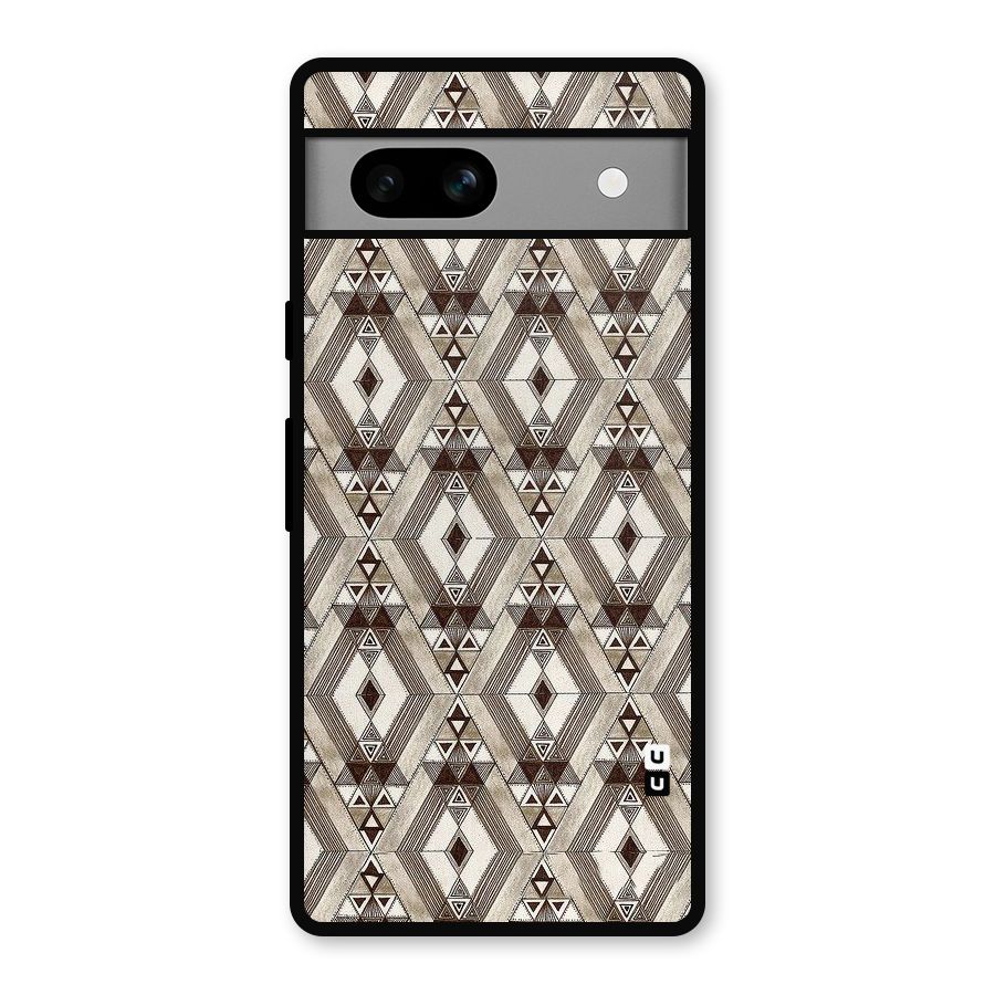 Brown Abstract Design Metal Back Case for Google Pixel 7a