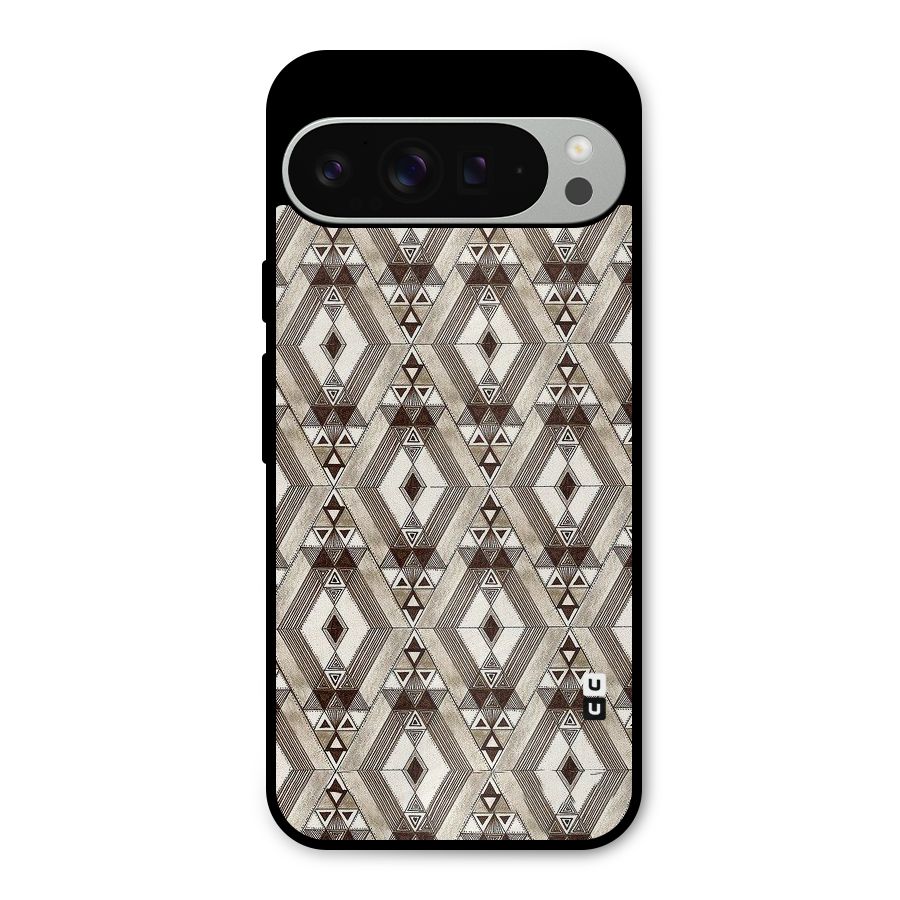 Brown Abstract Design Metal Back Case for Google Pixel 9 Pro XL