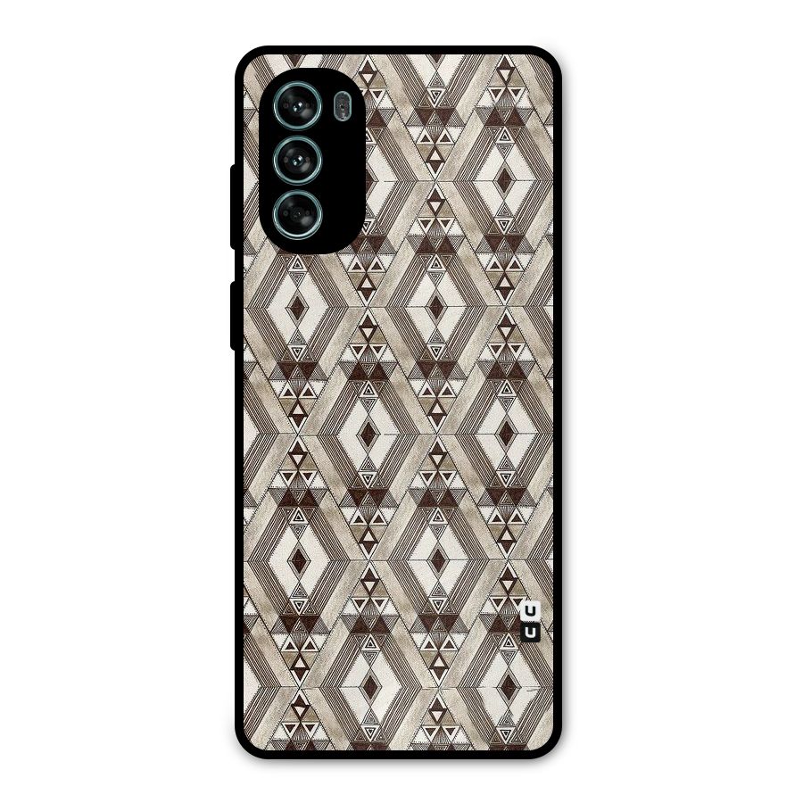 Brown Abstract Design Metal Back Case for Moto G62