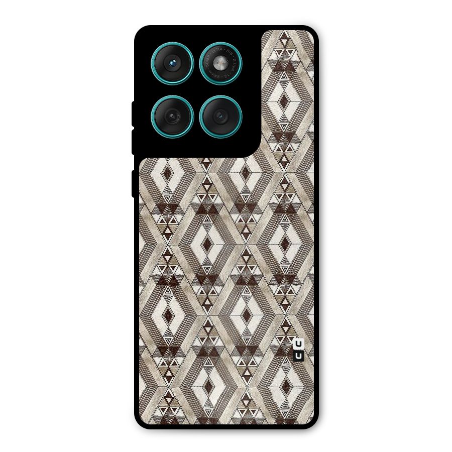 Brown Abstract Design Metal Back Case for Motorola Edge 60 Fusion