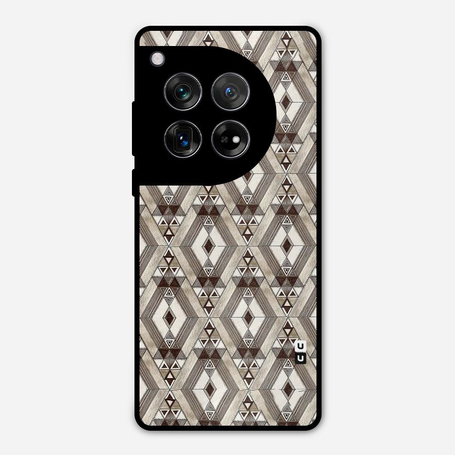 Brown Abstract Design Metal Back Case for OnePlus 12