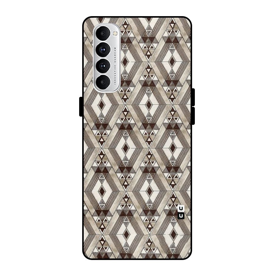 Brown Abstract Design Metal Back Case for Oppo Reno4 Pro