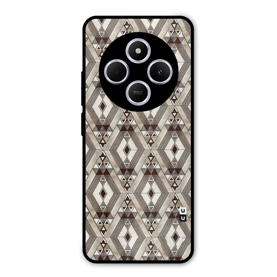 Brown Abstract Design Metal Back Case for Poco C75 5G