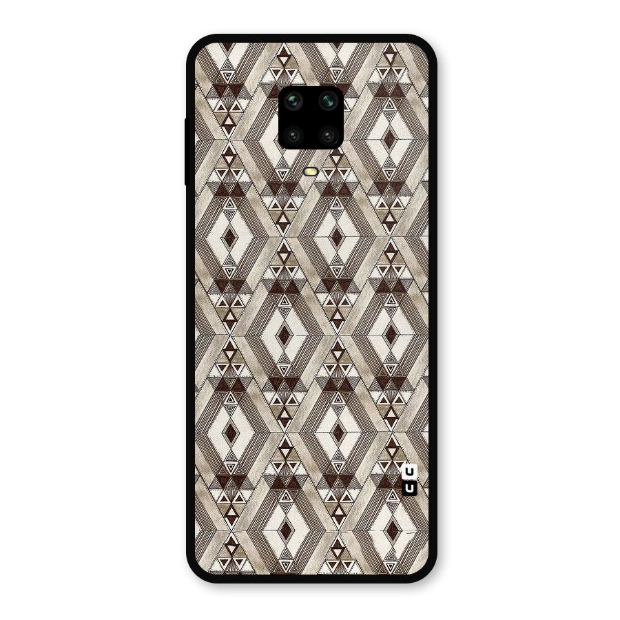 Brown Abstract Design Metal Back Case for Poco M2