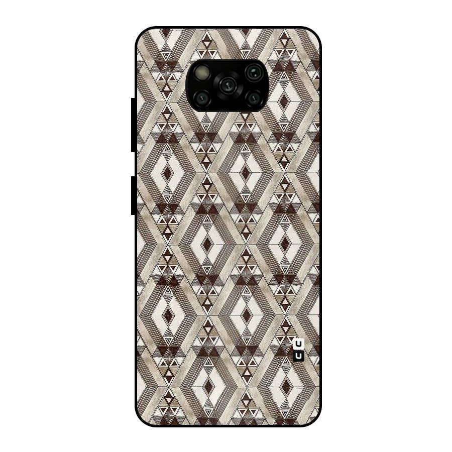 Brown Abstract Design Metal Back Case for Poco X3