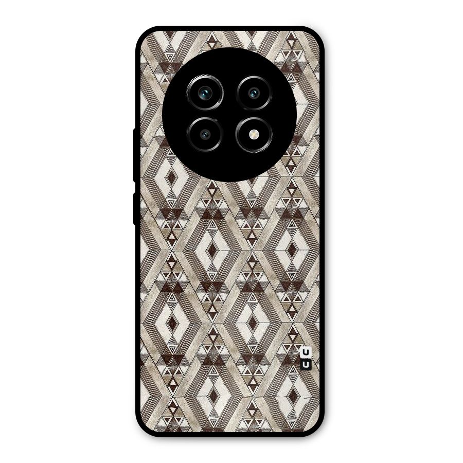 Brown Abstract Design Metal Back Case for Realme 14 Pro Lite